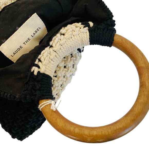 Laude The Label x Rachel Zoe Curateur Gabby Mini Macrame Wood Handle Bag NWT - Picture 9 of 13